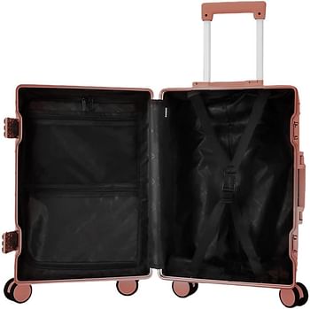 Luggage District Aluminum Frame Ultra-Light Medium Checked-in Bag 24inch, Black