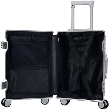 Luggage District Aluminum Frame Ultra-Light Large Checked-in Bag 28inch, Black