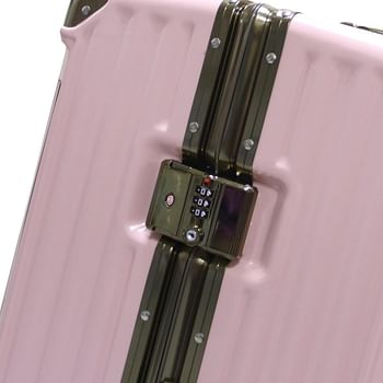 Luggage District Aluminum Frame Premium 3 Piece Trolley Set, Pink