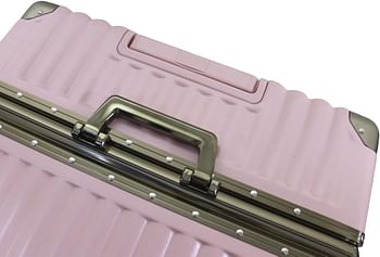 Luggage District Aluminum Frame Premium 3 Piece Trolley Set, Pink