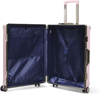 Luggage District Aluminum Frame Premium 3 Piece Trolley Set, Pink