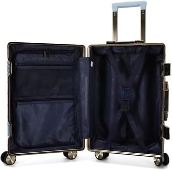 Luggage District Aluminum Frame Premium Medium Checked-in Bag 24inch, Silver