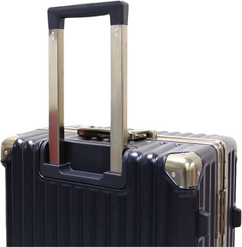 Luggage District Aluminum Frame Premium Medium Checked-in Bag 24inch, Silver