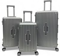 Luggage District 3-Piece Set with Aluminum Frame – Durable, Lightweight & Stylish Travel Suitcase, White