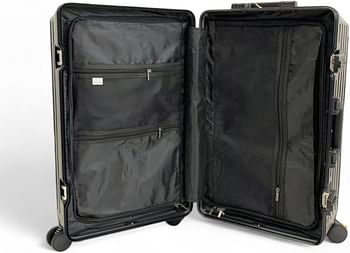 Luggage District 3-Piece Set with Aluminum Frame – Durable, Lightweight & Stylish Travel Suitcase, Silver