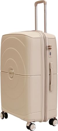 Luggage District Bett 1-Piece Small Size 20-inch PP Hardside Expandable Suitcase, Beige