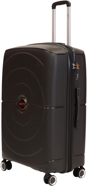 Luggage District Bett 1-Piece Small Size 20-inch PP Hardside Expandable Suitcase, Black