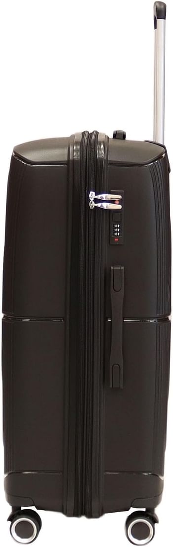 Luggage District Bett 1-Piece Small Size 20-inch PP Hardside Expandable Suitcase, Black