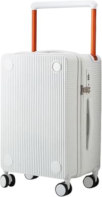 Luggage District Skybird Carry-on Small Size 20-inch Luggage with Wide Modern Handle, White