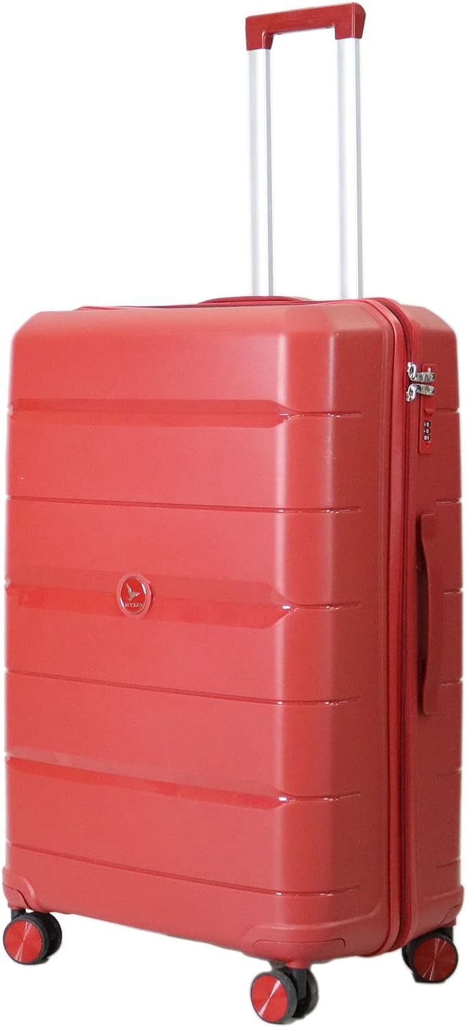 Luggage District PP Luggage Trolley Carry-on Small Bag Size 20inch, Red