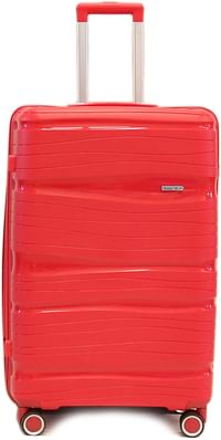 Luggage District Solid PP Luggage Trolley Bag Carry-on Size 20 Inch, Red