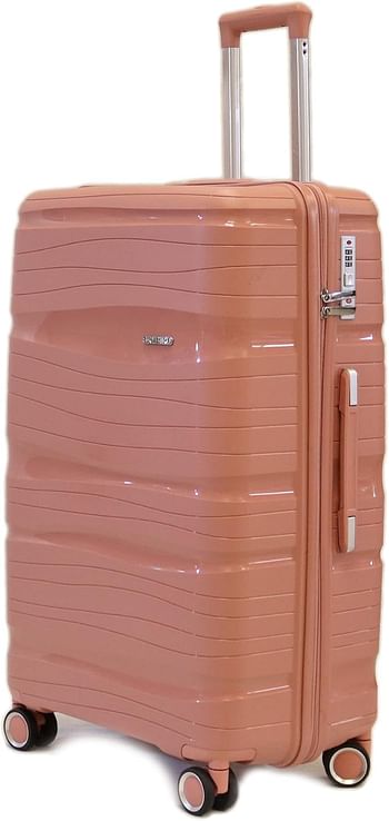 Luggage District Solid PP Luggage Trolley Bag Carry-on Size 20 Inch, Rose Gold