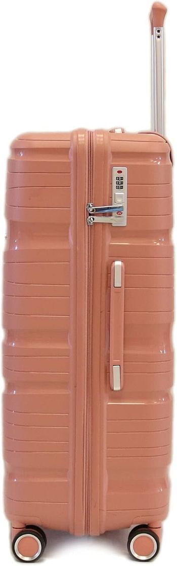 Luggage District Solid PP Luggage Trolley Bag Carry-on Size 20 Inch, Rose Gold