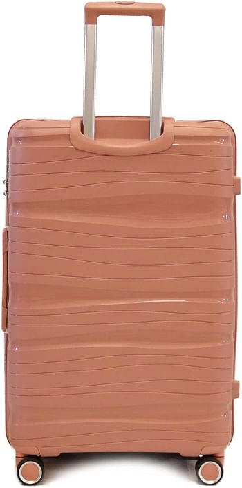 Luggage District Solid PP Luggage Trolley Bag Carry-on Size 20 Inch, Rose Gold