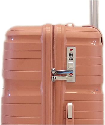 Luggage District Solid PP Luggage Trolley Bag Carry-on Size 20 Inch, Rose Gold