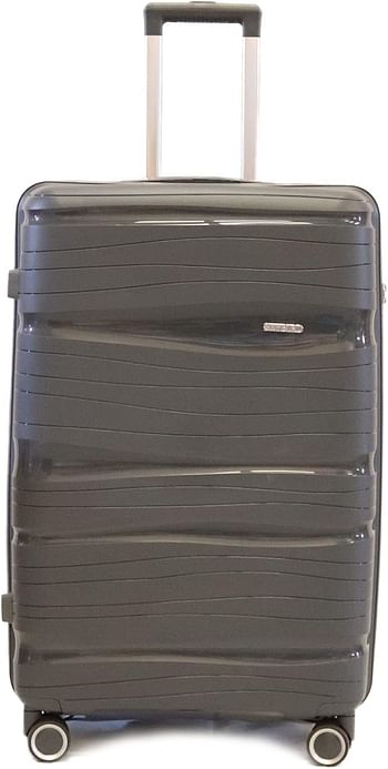 Luggage District Solid PP Luggage Trolley Bag Checked-in Size 24 Inch, Silver