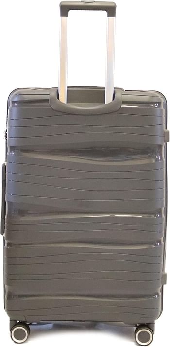 Luggage District Solid PP Luggage Trolley Bag Checked-in Size 24 Inch, Silver