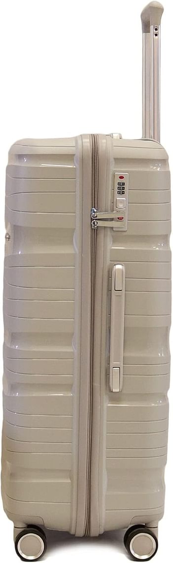 Luggage District Solid PP Luggage Trolley Bag Checked-in Size 24 Inch, Silver