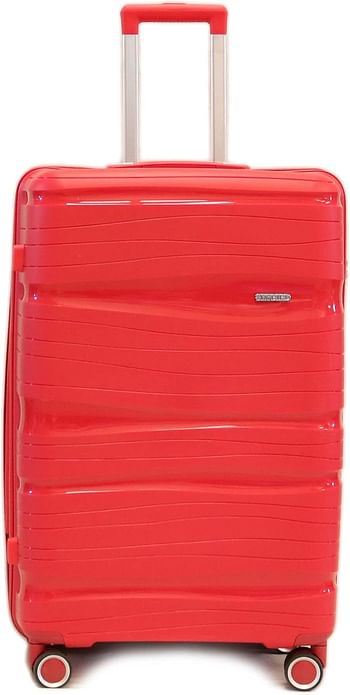 Luggage District Solid PP Luggage Trolley Bag Checked-in Size 28 Inch, Red