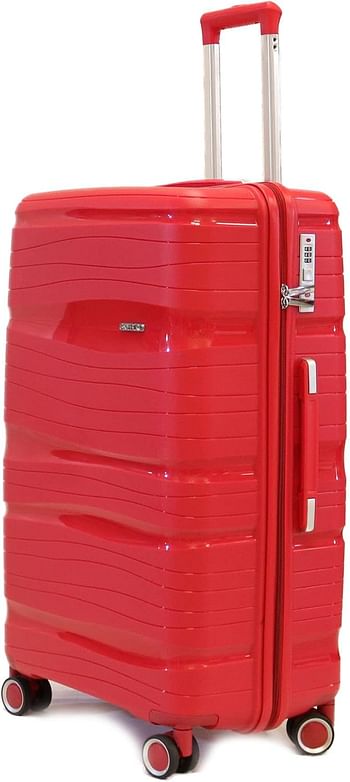 Luggage District Solid PP Luggage Trolley Bag Checked-in Size 28 Inch, Red