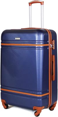 Luggage District Lines ABS Luggage Trolley Bag 1 Piece Small Size 20" inch, Dark Blue