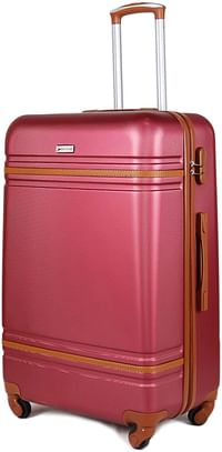 Luggage District Lines ABS Luggage Trolley Bag 1 Piece Small Size 20" inch, Red