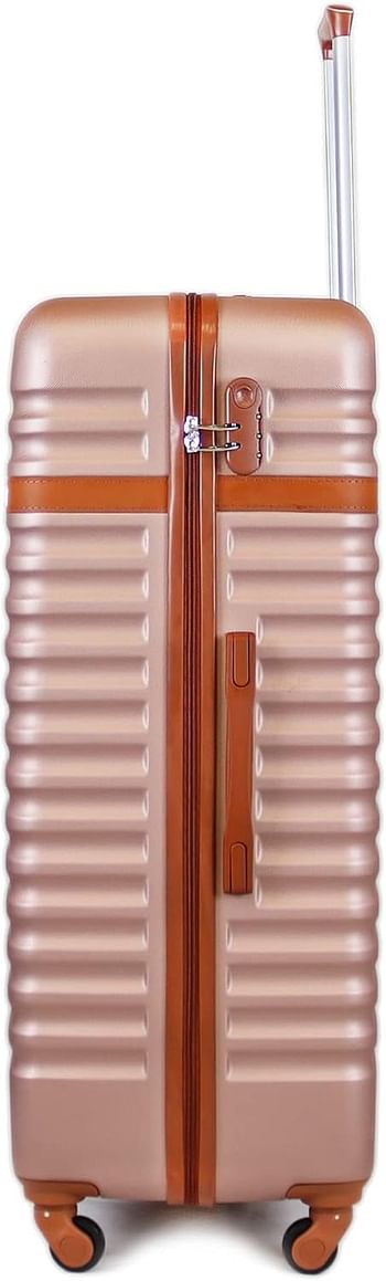 Luggage District Classic ABS Luggage Trolley Bag 1 Piece Small Size 20" inch, Rose Gold