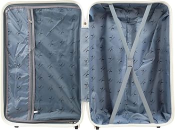 Luggage District Flat ABS Luggage Trolley Bag 1 Piece Small Size 20" inch, Silver