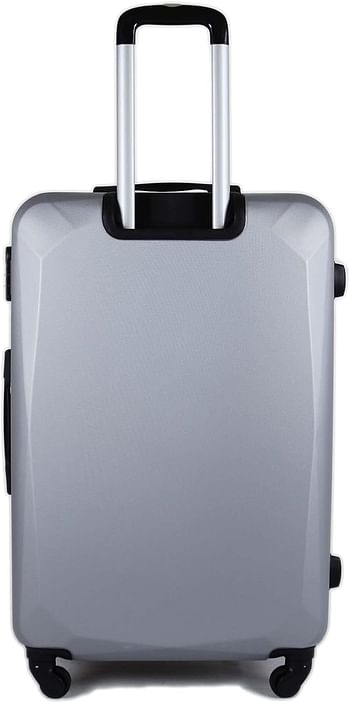 Luggage District Flat ABS Luggage Trolley Bag 1 Piece Small Size 20" inch, Silver