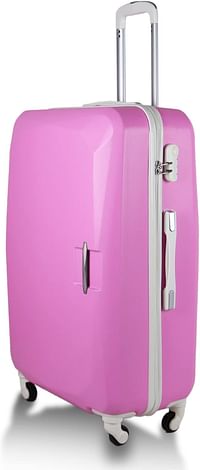 Luggage District Flat ABS Luggage Trolley Bag 1 Piece Small Size 20" inch, Pink