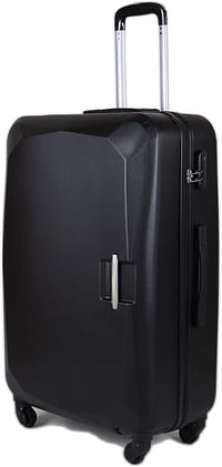 Luggage District Flat ABS Luggage Trolley Bag 1 Piece Medium Size 24" inch, Black