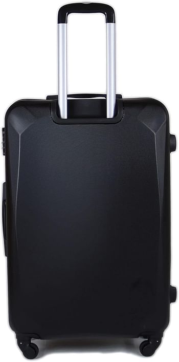 Luggage District Flat ABS Luggage Trolley Bag 1 Piece Medium Size 24" inch, Black