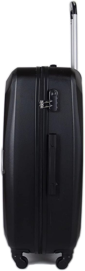 Luggage District Flat ABS Luggage Trolley Bag 1 Piece Medium Size 24" inch, Black