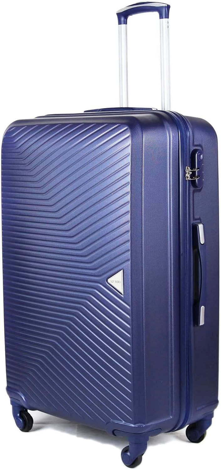 Luggage District Elegant ABS Luggage Trolley Bag 1 Piece Small Size 20" inch, Navy Blue