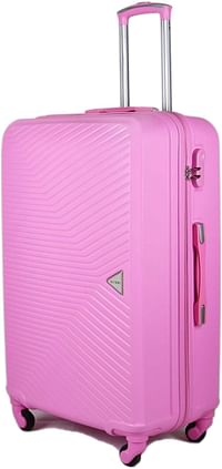 Luggage District Elegant ABS Luggage Trolley Bag 1 Piece Medium Size 24" inch, Pink