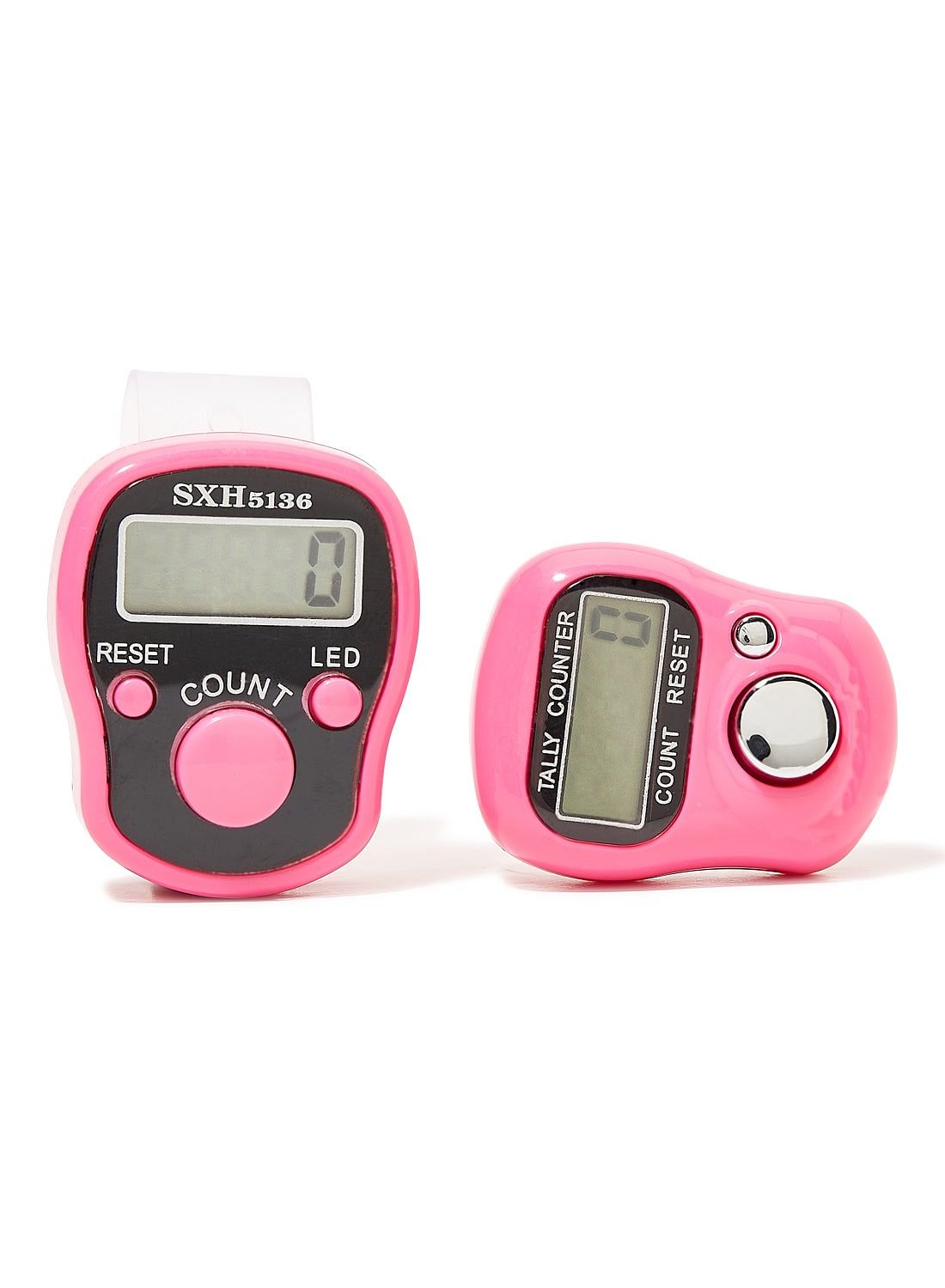 Rosh 2-Piece Digital Electronic Finger Wearable Tally Counter Pink