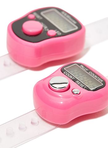 Rosh 2-Piece Digital Electronic Finger Wearable Tally Counter Pink