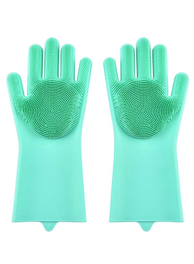 Temperature Resistant Waterproof Antiskid Dishwashing Glove Green 35 x 15.5cm