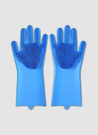 Heat Resistant Silicone Gloves Blue 15x6inch