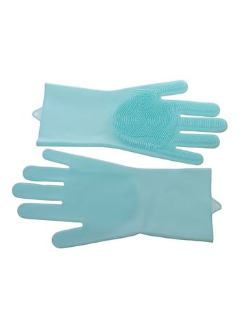 Silicone Kitchen Scrubbing Glove Light Blue 3inch