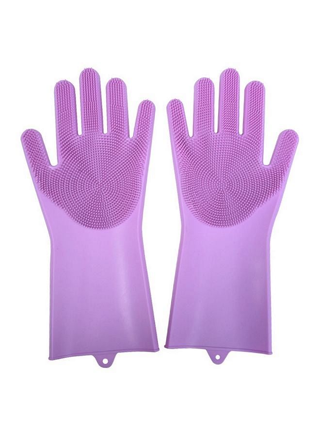 Silicone Dish Washing Gloves Purple 16x14x12centimeter