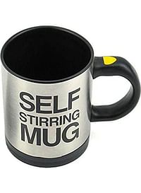 Befound Automatic Electric Self Stirring Mug Coffee Mixing Drinking Cup Silver-Black