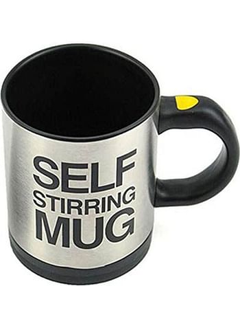 Befound Automatic Electric Self Stirring Mug Coffee Mixing Drinking Cup Silver-Black