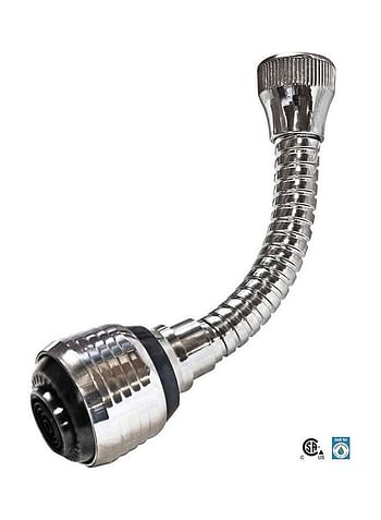 Turbo Flex 360 Instant Hands Free Faucet Swivel Spray Sink Hose Silver