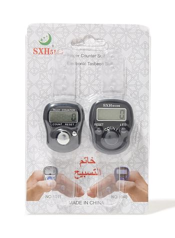 Rosh 2-Piece Digital Electronic Finger Wearable Tally Counter Grey