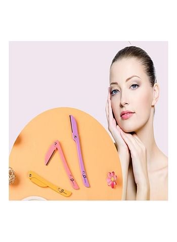 SAPU 3-Piece Face Razor Set Yellow/Pink/Purple 3x15cm