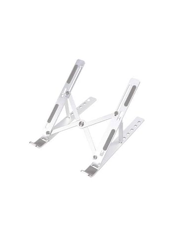 Generic 7-Level Adjustable Aluminum Alloy Foldable Laptop Stand Silver