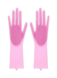 2-Piece Silicone Scrubbing Gloves Set Pink