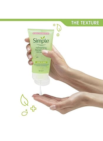 simple Refreshing Facial Wash, Soap Free, For All Skin Types 150ml