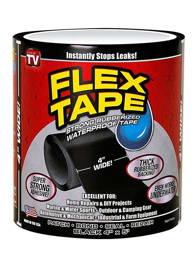 FLEX TAPE Strong Rubberized Waterproof Tape 4 inch x 5 feet Black